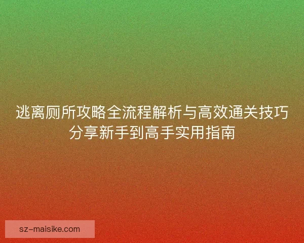 逃离厕所攻略全流程解析与高效通关技巧分享新手到高手实用指南