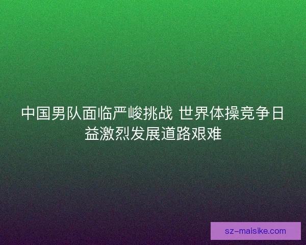 中国男队面临严峻挑战 世界体操竞争日益激烈发展道路艰难